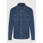 Funky Buddha Ανδρικό Πουκάμισο Μακρυμάνικο Denim