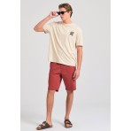 Funky Buddha The Essentials Ανδρική Βερμούδα Chino Κόκκινη