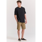Funky Buddha The Essentials Ανδρική Βερμούδα Chino Καφέ