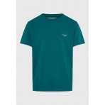 Funky Buddha The Essentials Ανδρική Κοντομάνικη Μπλούζα Πετρόλ