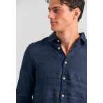 Funky Buddha The Essentials Ανδρικό Μακρυμάνικο Λινό Πουκάμισο
