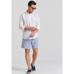 Funky Buddha The Essentials Ανδρικό Μακρυμάνικο Λινό Πουκάμισο Λευκό