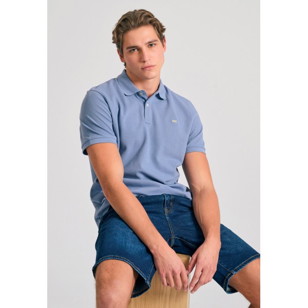 Funky Buddha Polo Ανδρικό (FBM011-001-11-SMOKE-BLUE)