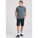 Funky Buddha The Essentials Ανδρική Κοντομάνικη Μπλούζα Πόλο Γκρι