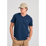 Funky Buddha Ανδρικό Κοντομάνικο T-Shirt Μπλε Σκούρο