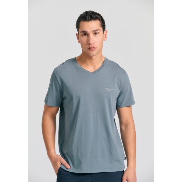 Funky Buddha Ανδρική Μπλούζα Κοντό Μανίκι Basic (FBM011-002-04-STEEL-GREY)