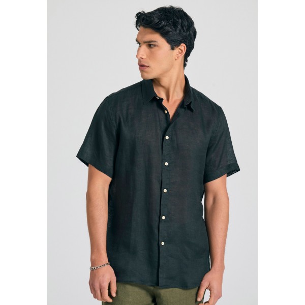 Funky Buddha Πουκάμισο Κοντομάνικο Ανδρικό (FBM011-002-05-BLACK)