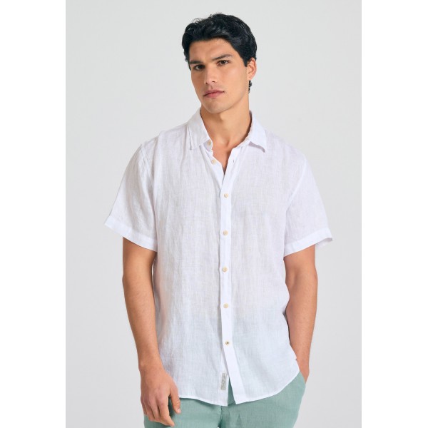 Funky Buddha Πουκάμισο Κοντομάνικο Ανδρικό (FBM011-002-05-WHITE)