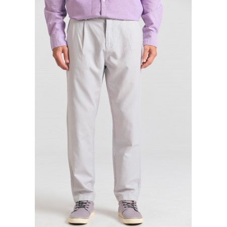 Funky Buddha Linen blend Ανδρικό Παντελόνι Chino Γκρι Ανοιχτό