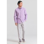 Funky Buddha Linen blend Ανδρικό Παντελόνι Chino Γκρι Ανοιχτό