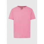Funky Buddha The Essentials Ανδρική Κοντομάνικη Μπλούζα Ροζ