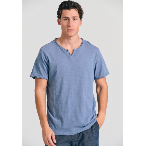 Funky Buddha Ανδρική Μπλούζα Κοντό Μανίκι Basic (FBM011-004-04-SMOKE-BLUE)