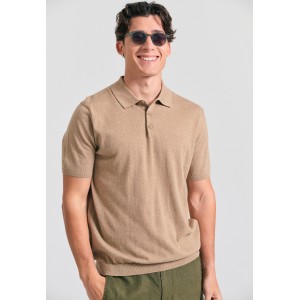 Funky Buddha Ανδρικό  Πλεκτό Με Γιακά Πόλο (FBM011-005-09-BEIGE-MEL)