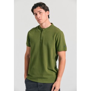 Funky Buddha Ανδρική Μπλούζα Πόλο Με Γιακά Mao (FBM011-005-11-KHAKI)