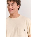 Funky Buddha Ανδρικό Κοντομάνικο T-Shirt Εκρού