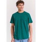 Funky Buddha Ανδρικό Κοντομάνικο T-Shirt Πετρόλ