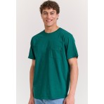 Funky Buddha Ανδρικό Κοντομάνικο T-Shirt Πετρόλ