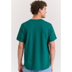 Funky Buddha Ανδρικό Κοντομάνικο T-Shirt Πετρόλ