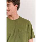 Funky Buddha Ανδρικό Κοντομάνικο T-Shirt Χακί