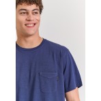 Funky Buddha Ανδρικό Κοντομάνικο T-Shirt Μπλε
