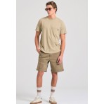 Funky Buddha Ανδρικό Κοντομάνικο T-Shirt Γκρι