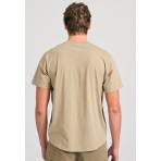 Funky Buddha Ανδρικό Κοντομάνικο T-Shirt Γκρι