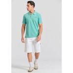 Funky Buddha Ανδρικό Κοντομάνικο Polo T-Shirt Άκουα
