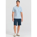 Funky Buddha Ανδρικό Κοντομάνικο Polo T-Shirt Γαλάζιο