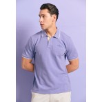 Funky Buddha Ανδρική Κοντομάνικη Μπλούζα Polo Λεβάντα