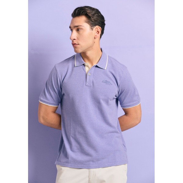 Funky Buddha Melange Polo Ανδρικό (FBM011-006-11-DAHLIA-PURPLE-ME)