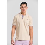 Funky Buddha Ανδρική Μπλούζα Με Γιακά Πόλο (FBM011-006-11-ECRU-MEL)
