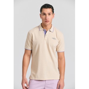 Funky Buddha Ανδρική Μπλούζα Με Γιακά Πόλο (FBM011-006-11-ECRU-MEL)