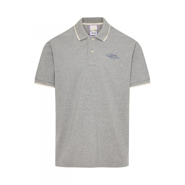 Funky Buddha Ανδρική Μπλούζα Με Γιακά Πόλο (FBM011-006-11-GREY-MEL)