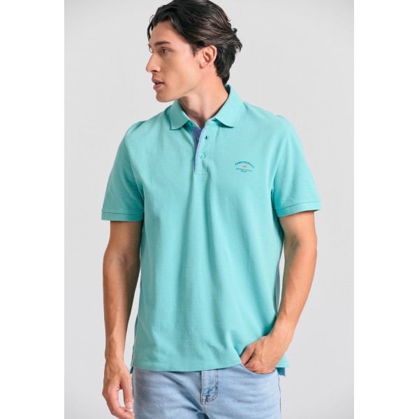 Funky Buddha Printed Artwork Polo Ανδρικό (FBM011-008-11-AQUA)