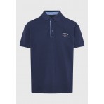 Funky Buddha Ανδρική Μπλούζα Με Γιακά Πόλο (FBM011-008-11-NAVY)