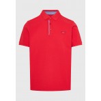 Funky Buddha Ανδρική Μπλούζα Με Γιακά Πόλο (FBM011-008-11-TRUE-RED)
