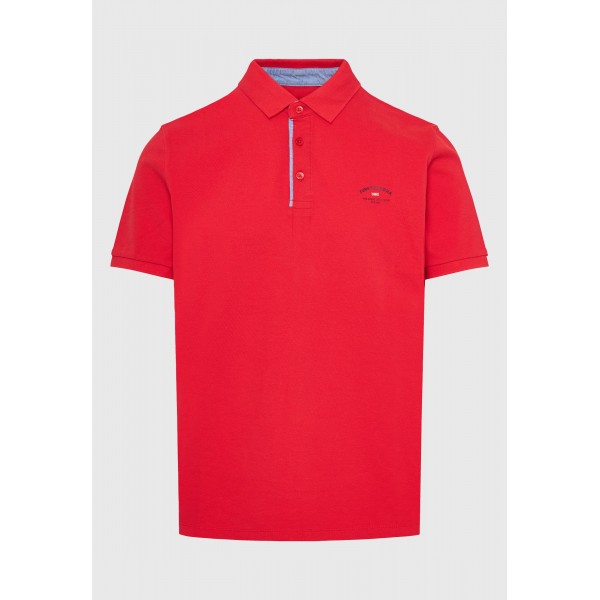 Funky Buddha Ανδρική Μπλούζα Με Γιακά Πόλο (FBM011-008-11-TRUE-RED)