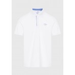 Funky Buddha Ανδρική Μπλούζα Με Γιακά Πόλο (FBM011-008-11-WHITE)
