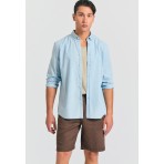 Funky Buddha Ανδρική Βερμούδα Chino Καφέ