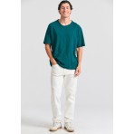 Funky Buddha Ανδρικό Κοντομάνικο T-Shirt Πετρόλ