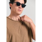 Funky Buddha Ανδρικό Κοντομάνικο T-Shirt Καφέ