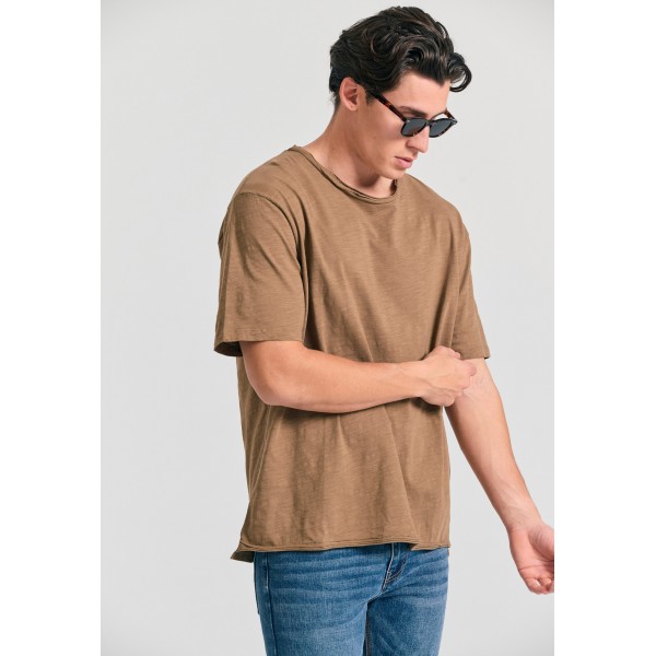 Funky Buddha Ανδρική Μπλούζα Κοντό Μανίκι Basic (FBM011-009-04-HAZELNUT)