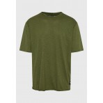 Funky Buddha Ανδρικό Κοντομάνικο T-Shirt Χακί