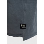 Funky Buddha Ανδρικό Κοντομάνικο T-Shirt Γκρι Σκούρο