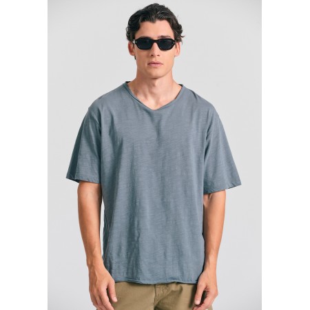 Funky Buddha Ανδρικό Κοντομάνικο T-Shirt Γκρι Σκούρο