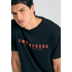 Funky Buddha Ανδρικό Κοντομάνικο T-Shirt Μαύρο