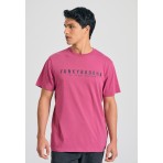 Funky Buddha Ανδρικό Κοντομάνικο T-Shirt Ροζ