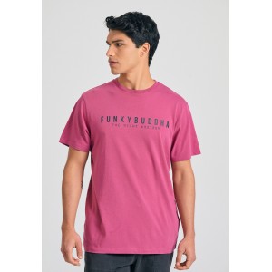 Funky Buddha Ανδρική Μπλούζα Κοντό Μανίκι Με Τύπωμα (FBM011-011-04-DRY-ROSE)