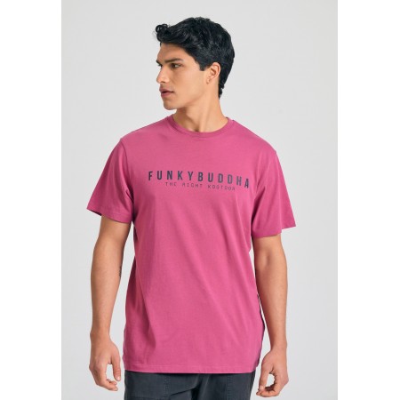 Funky Buddha Ανδρικό Κοντομάνικο T-Shirt Ροζ
