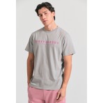 Funky Buddha Ανδρικό Κοντομάνικο T-Shirt Γκρι
